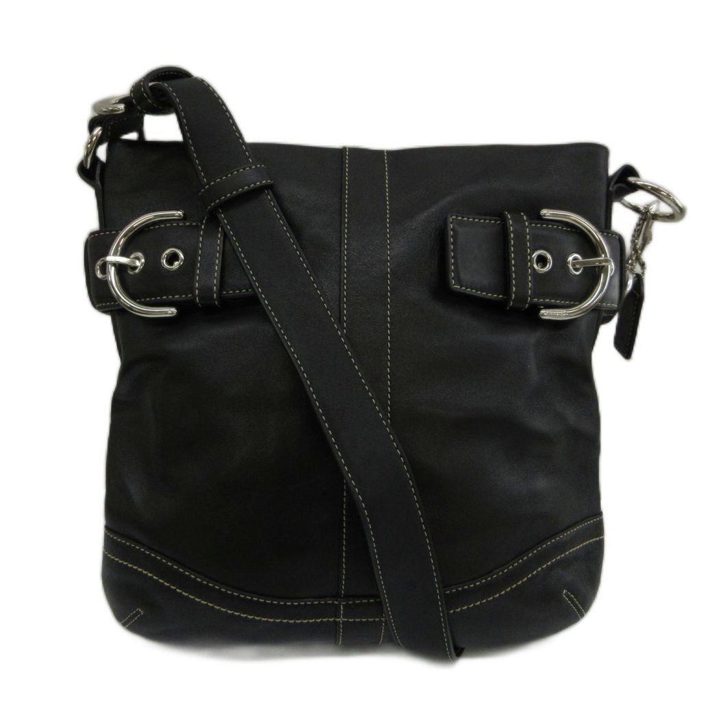 【中古】コーチ職 COACH ソーホー か細い ダッフル ショルダーバッグ 一肩先 2WAY 牛皮 なめし革 黒 黒いこと 1452 /XZ ■GY18 レディース 【ベクター 古着】 260603