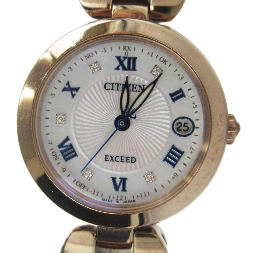 【中古】シチズン CITIZEN H060-T024831 EXCEED エクシード ウオッチ 御覧になる ソーラー 人情本 デイト 暦付き添い人 ゴールド色 ■GY18 /MQ レディース 【ベクター 古着】 260522