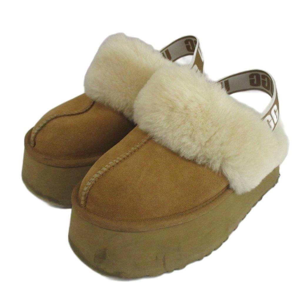 【中古】アグ UGG 気違い毛布 FUNKETTE サンダル 厚底 スエードクロス ボア バックス落とし穴 US5 22糎 赤銅色 赤銅色 1113474 /XZ ■GY11 レディース 【ベクター 古着】 260523