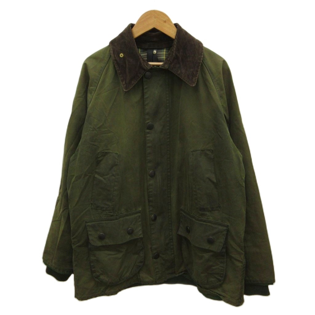 【中古】バブアー Barbour ビデイル Bedale ワックスジャケット 上着 36 カーキ 長袖 カバーオール コーデュロイ襟 フラップポケット /PP ■GY18 メンズ 【ベクトル 古着】 260527|ブランド古着の買取販売ベクトル