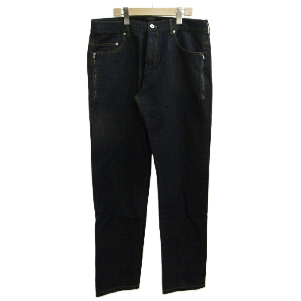 【中古】エルメネジルドゼニア Ermenegildo Zegna ジーンズ デニム インディゴ 青碧 無地 ファスナー隠し 長ズボン 盛りだくさんレングス /PP ■GY12 メンズ 【ベクター 古着】 260528