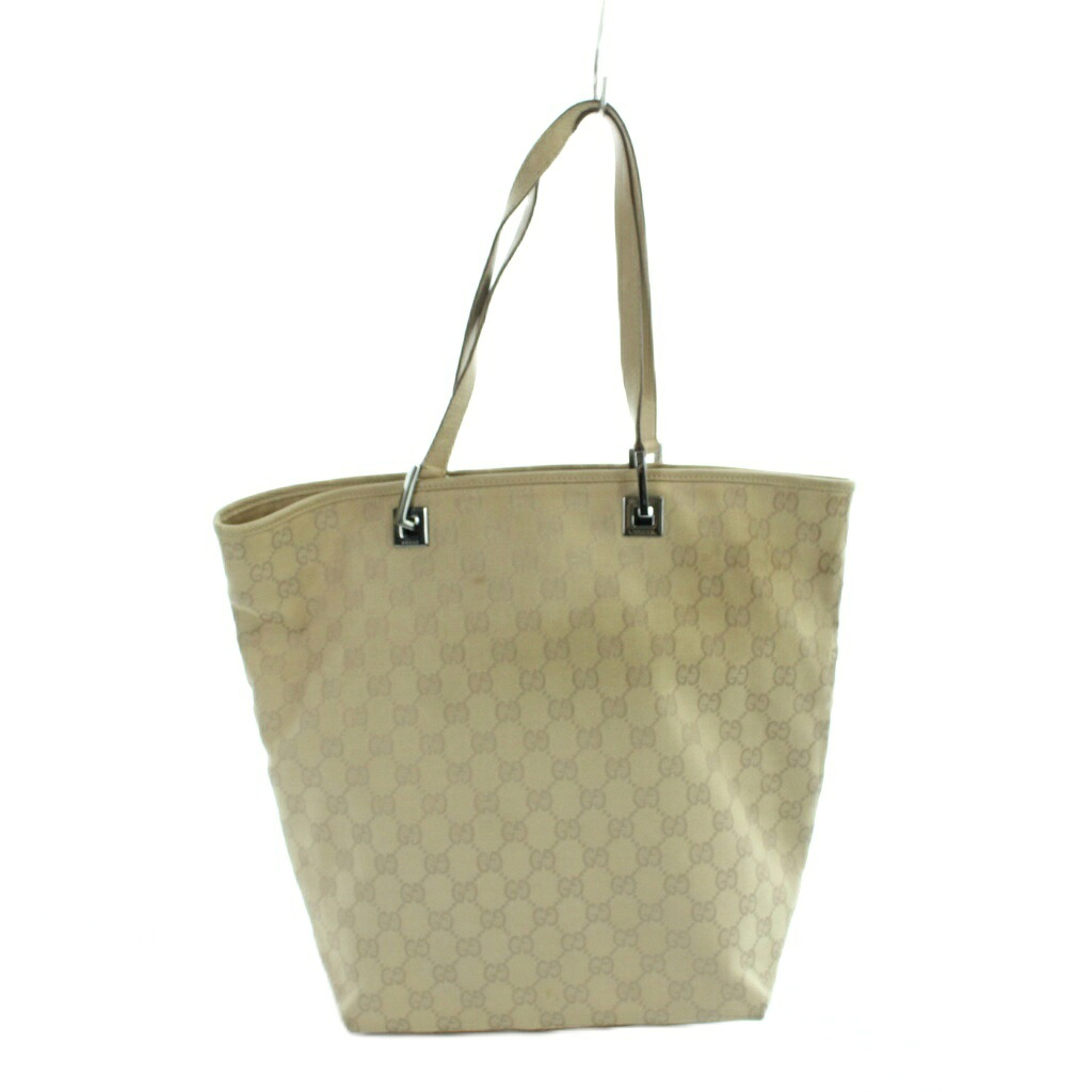 【中古】グッチ GUCCI トートバッグ ハンド GGキャンバス レザー 31243 1705 ベージュ ■GY12 /MQ ■OH レディース 【ベクトル 古着】 260607|ブランド古着の買取販売ベクトル