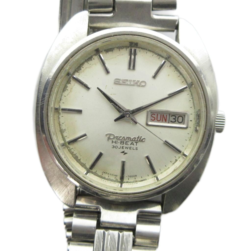 【中古】セイコー SEIKO 5146-7080 Presmatic HI-BEAT プレスマチック 御機嫌音楽的リズム ウォッチ 自動小銃一巻き 御覧なさる 暦付き添い人 デイデイト 30石 しろがね色色 ■GY18 /MQ メンズ 【ベクター 古着】 260602