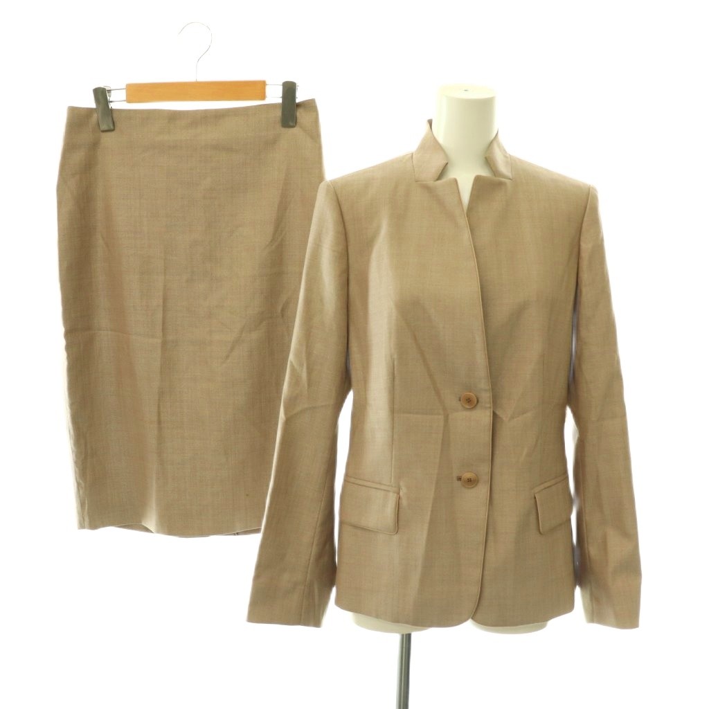【中古】マックスマーラ MAX MARA セットアップ 上下 スーツ ジャケット アウター スカート ミモレ ロング タイト ウール シルク混 38 ベージュ /NR ■OS レディース 【ベクトル 古着】 260608|ブランド古着の買取販売ベクトル