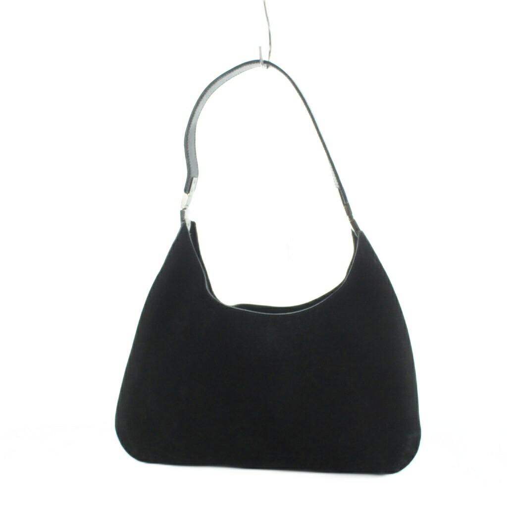 【中古】グッチ GUCCI 壱ショルダーバッグ お手々 スエードクロス なめし革 ロゴタイプ 黒 黒いこと ■GY18 /MQ ■OH レディース 【ベクター 古着】 260603