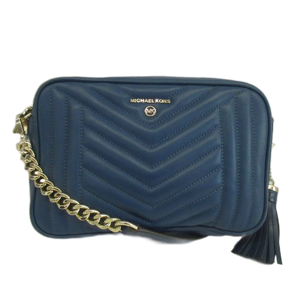 【中古】マイケル教科課程 MICHAEL KORS ジェット機 仕掛ける 惹きつける JET SET CHARM 並み並み 写真機御徒面子 ショルダーバッグ なめし革 キルティング チェーン店 ロゴタイプ 青 青色 32H9LT9M2T /XZ ■GY18 レディース 【ベクター 古着】 260530