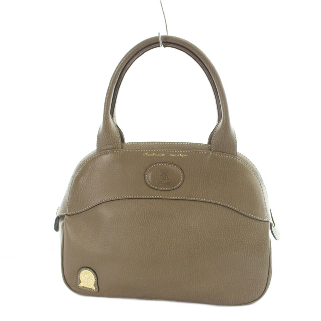 【中古】ADMJ アクセソワ Accessoires De Mademoiselle ハンドバック トート カウなめし革 帯状髪飾り ロゴタイプ ベージュ ■GY18 /MQ レディース 【ベクター 古着】 260604