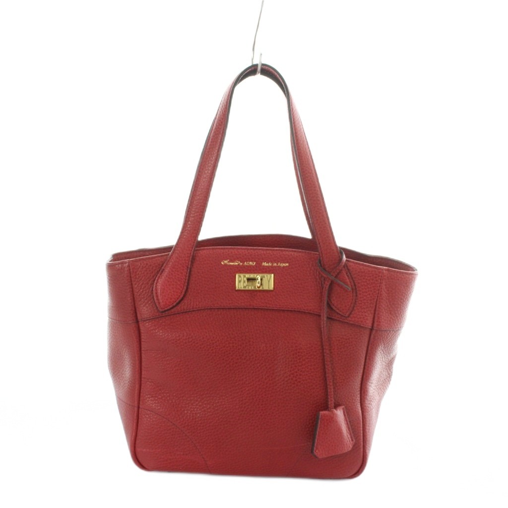 【中古】ADMJ アクセソワ Accessoires De Mademoiselle ハンドバック トート シュリンクレザー ロゴタイプ 赤 赤いこと ■GY18 /MQ レディース 【ベクター 古着】 260604