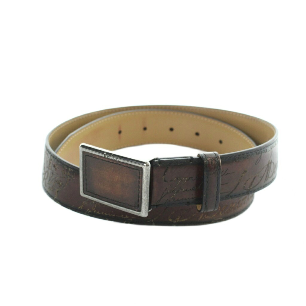 【中古】ベルルッティ Berluti 胴締め ヴェネチアレザー パティーヌ ロゴタイプ 金属元素一こま 80/32 茶 赤銅色 ■GY18 /MQ メンズ 【ベクター 古着】 260603
