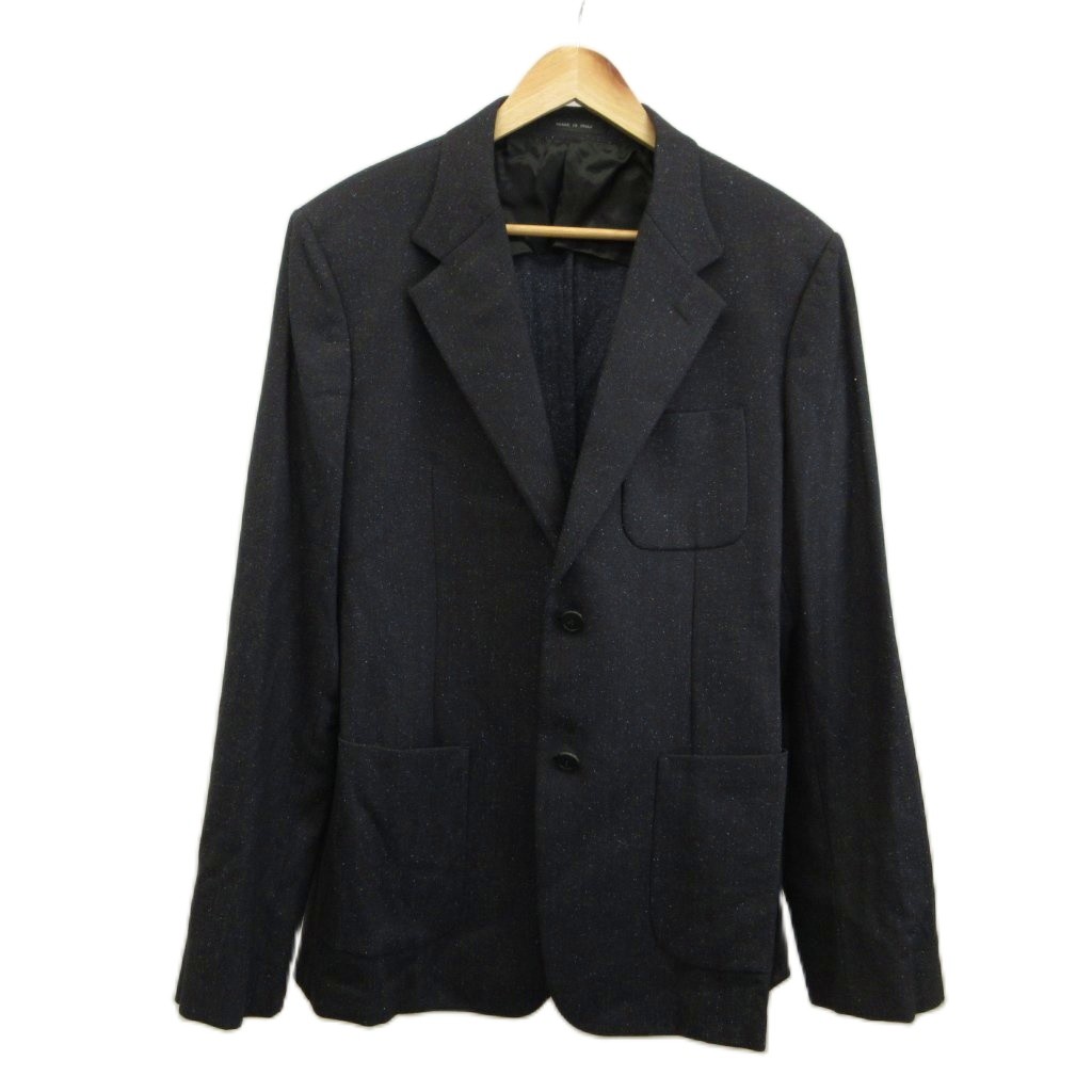 【中古】エンポリオアルマーニ EMPORIO ARMANI JOHNNY LINE テーラードジャケット ウール シルク混 シングル 2B 背抜き 肩パッド センターベント 54 XL~XXL 紺 ネイビー /XZ ■GY50 メンズ 【ベクトル 古着】 260606|ブランド古着の買取販売ベクトル