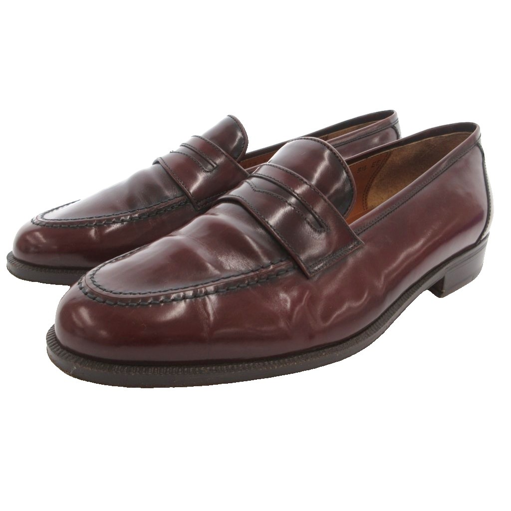 【中古】サルヴァトーレフェラガモ Salvatore Ferragamo ペニーローファー コイン シューズ Uチップ レザー 5.5 ワインレッド /GV ■GY50 メンズ 【ベクトル 古着】 260621｜ブランド古着の買取販売ベクトル