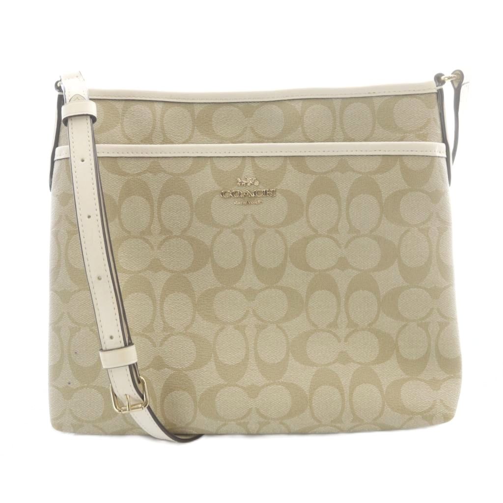 【中古】コーチ COACH ショルダーバッグ シグネチャー PVC ロゴ金具 ベージュ F29210 /SR ■GY18 レディース 【ベクトル 古着】 260615｜ブランド古着の買取販売ベクトル