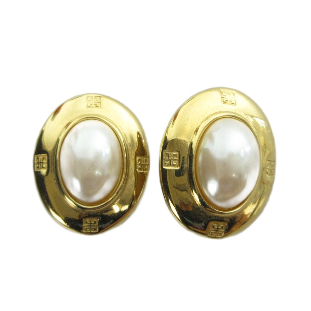 【中古】ジバンシィ GIVENCHY イヤリング アクセサリー 両耳用 クリップ式 ロゴ フェイクパール ゴールド色 ■GY11 /MQ レディース 【ベクトル 古着】 260607｜ブランド古着の買取販売ベクトル