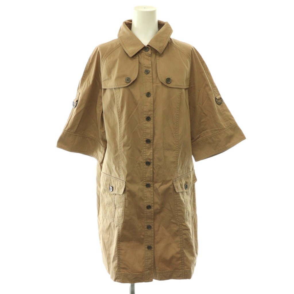 【中古】バーバリー ロンドン BURBERRY LONDON シャツワンピース ひざ丈 半袖 46 ベージュ /ES ■GY18 レディース 【ベクトル 古着】 260616｜ブランド古着の買取販売ベクトル