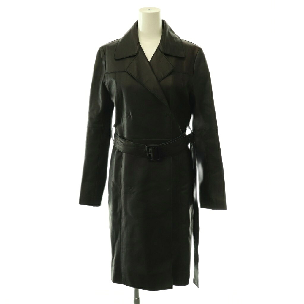 【中古】ヴィヴィアンタム VIVIENNE TAM レザーコート 羊革 ベルト付き 0 ブラック /DF ■GY11 レディース 【ベクトル 古着】 260611|ブランド古着の買取販売ベクトル