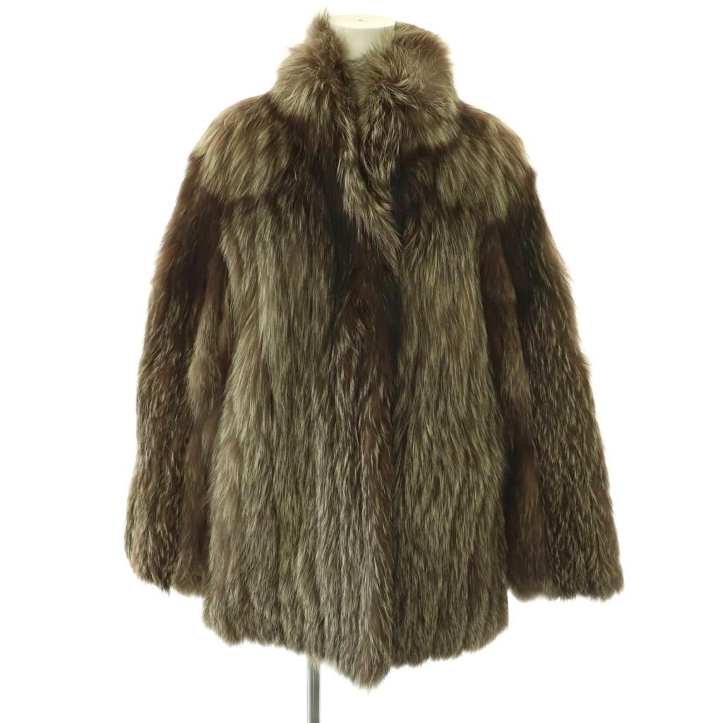 【中古】ノーブランド ファーコート フォックスファー 毛皮 ミドル丈 11 ブラウンミックス /ES ■GY18 レディース 【ベクトル 古着】 260616｜ブランド古着の買取販売ベクトル 11,448円