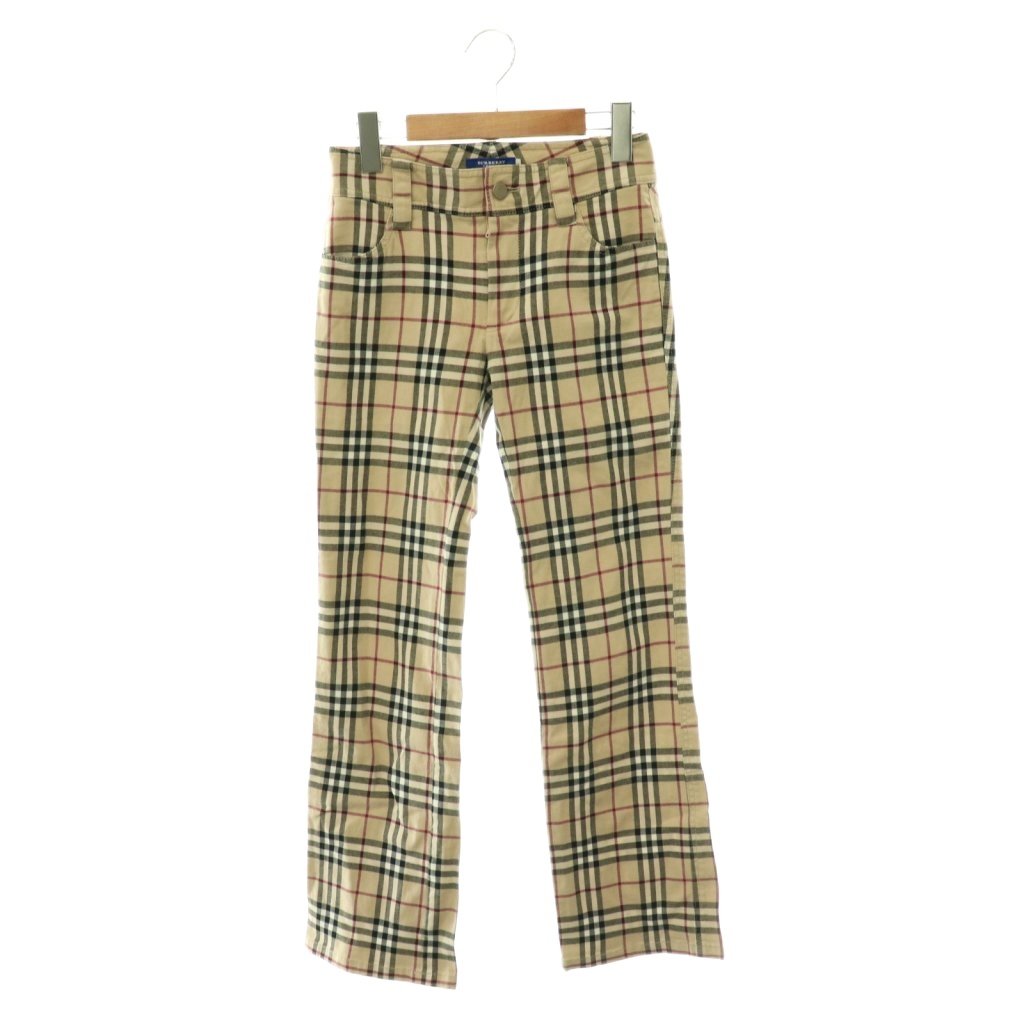 【中古】バーバリーブルーレーベル BURBERRY BLUE LABEL フレアパンツ ブーツカット ノバチェック ロゴ 34 ベージュ マルチカラー /ES ■GY18 レディース 【ベクトル 古着】 260616｜ブランド古着の買取販売ベクトル