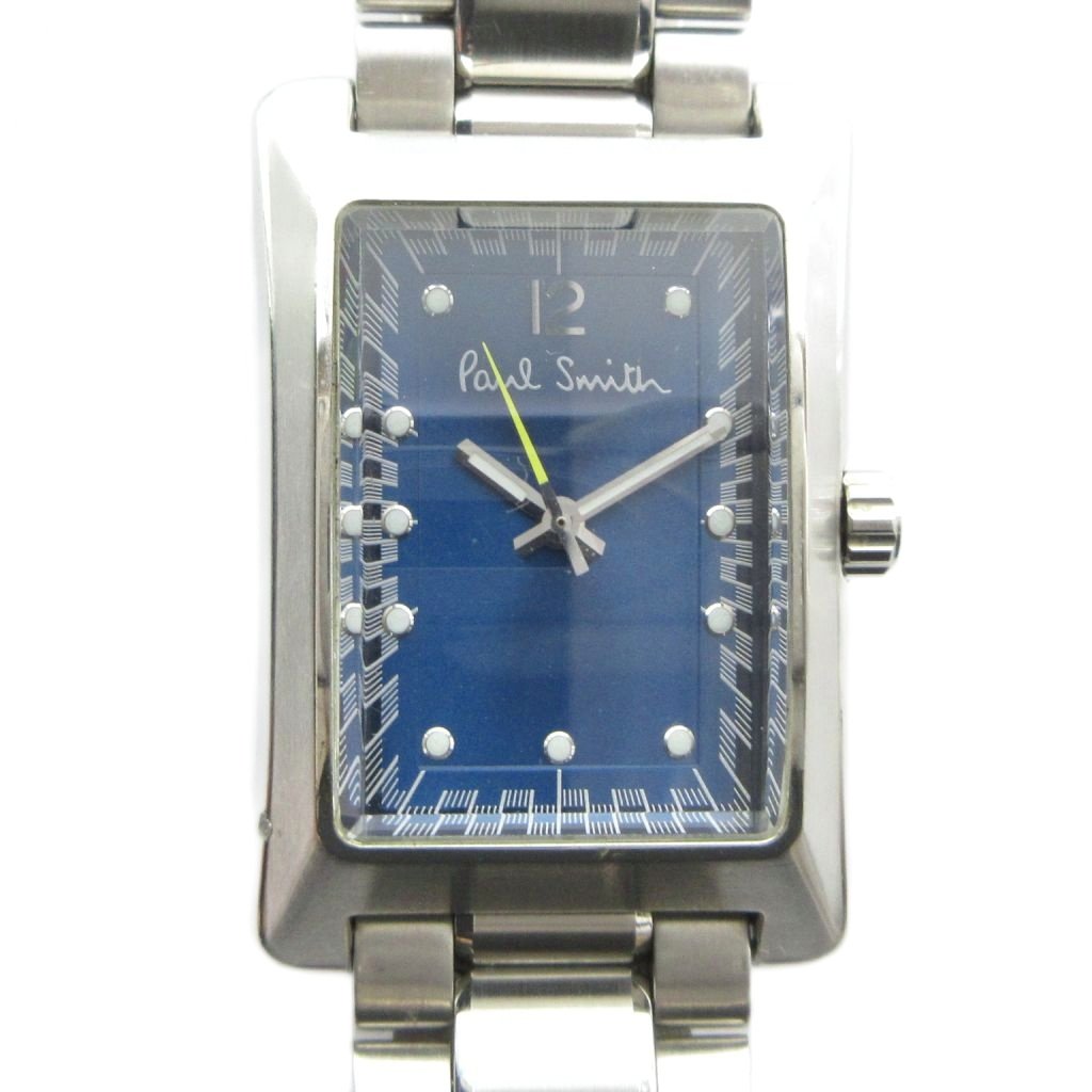 【中古】ポールスミス PAUL SMITH 1032-S055458 腕時計 クォーツ スクエア ウォッチ 青文字盤 シルバー色 ■GY18 /MQ メンズ 【ベクトル 古着】 260707｜ブランド古着の買取販売ベクトル