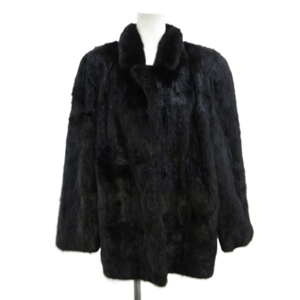 【中古】サガミンク SAGA MINK ファーコート ミンクファー 毛皮 F 黒 ブラック 長袖 銀サガ ミドル丈 /PP ■GY18 レディース 【ベクトル 古着】 260611|ブランド古着の買取販売ベクトル