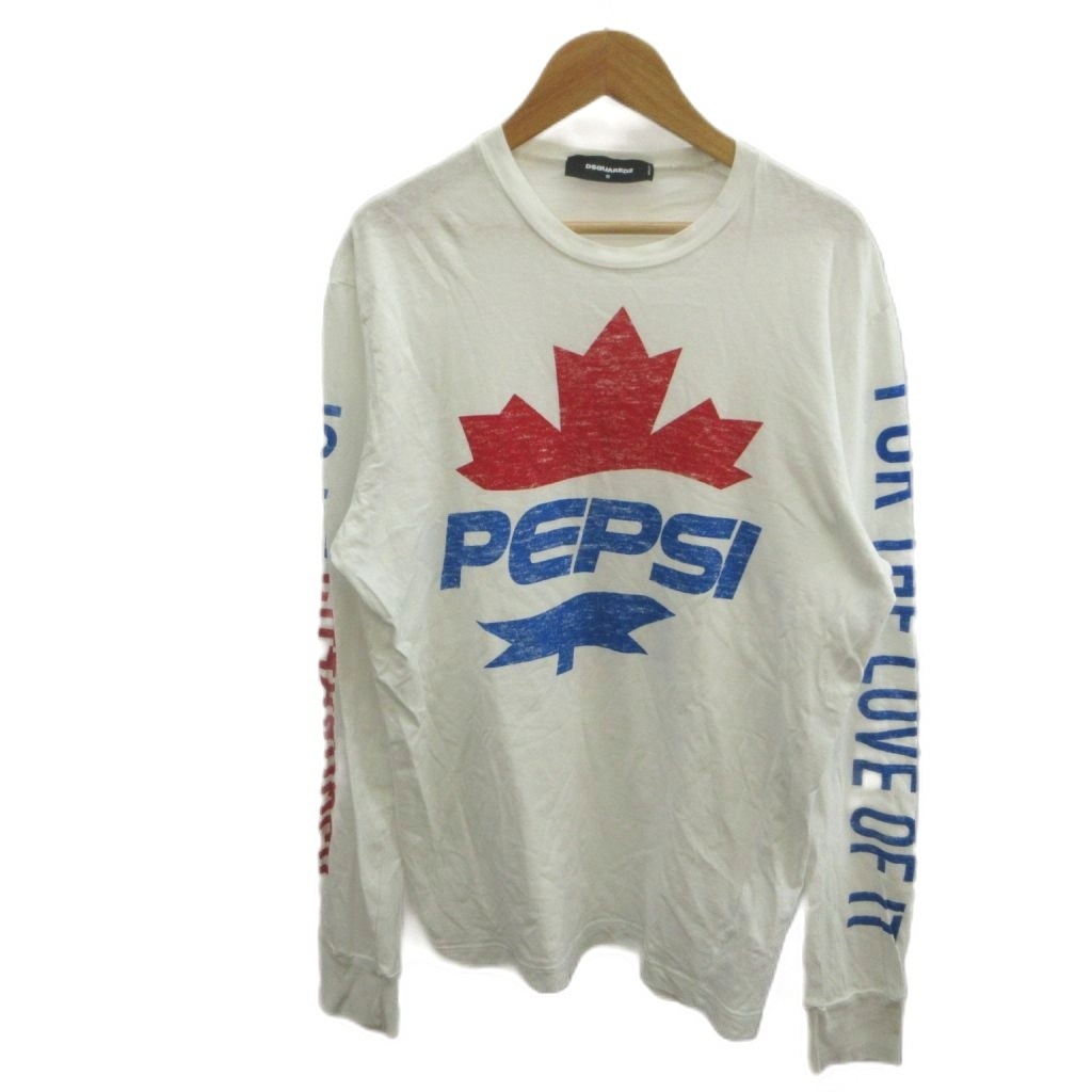 【中古】ディスクエアード DSQUARED2 ペプシ PEPSI Tシャツ S 白 ホワイト プリント クルーネック 長袖 /RN ■GY01 メンズ 【ベクトル 古着】 260701｜ブランド古着の買取販売ベクトル