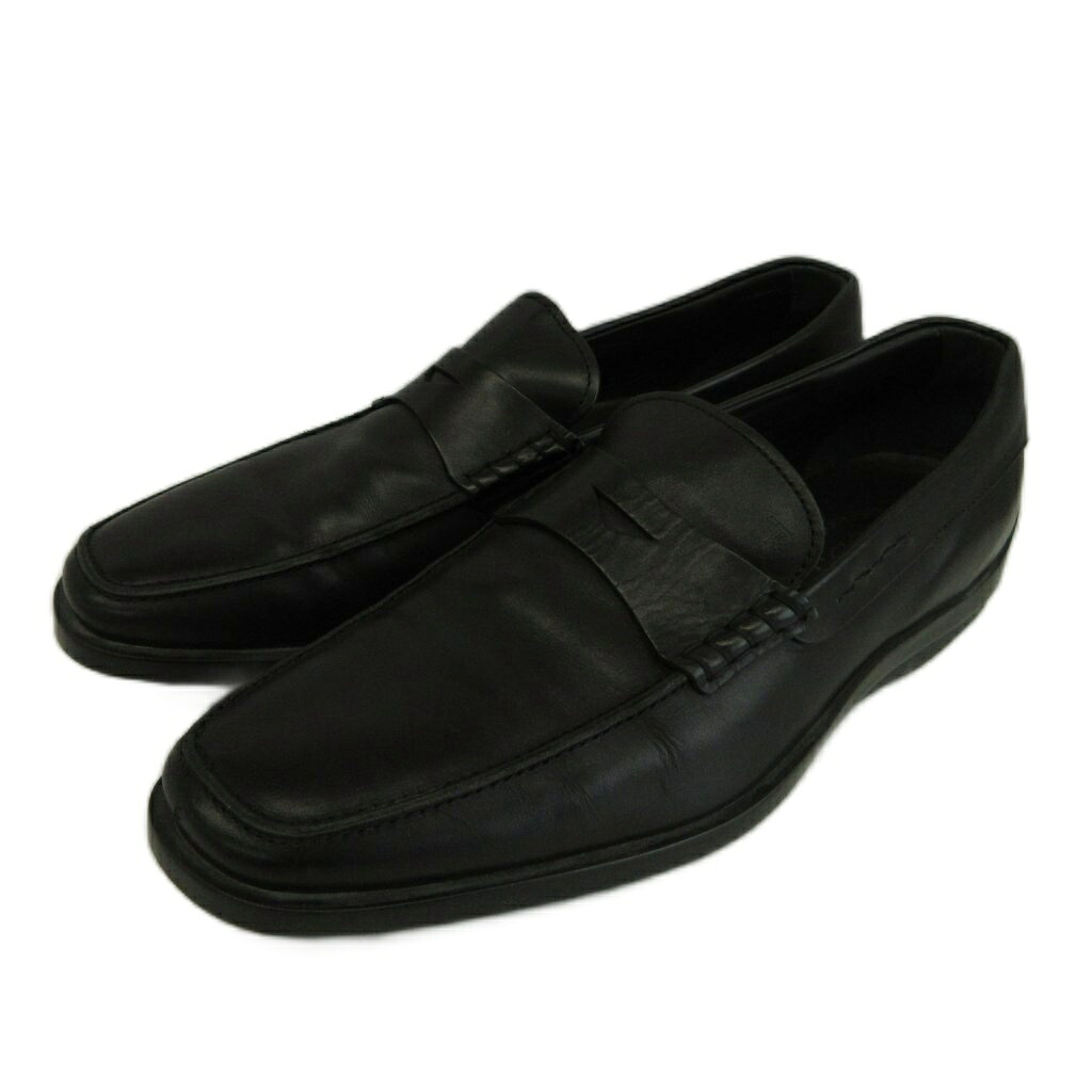 【中古】トッズ TOD'S ローファー スリッポン レザー ロゴ 9 28cm 黒 ブラック /XZ ■GY18 メンズ 【ベクトル 古着】 260714|ブランド古着の買取販売ベクトル