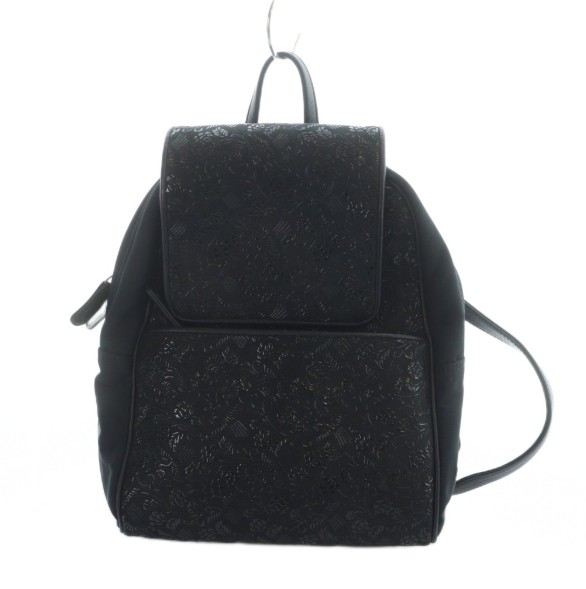 【中古】印傳屋 INDEN‐YA INDENYA リュックサック デイパック バックパック レザー 鹿革 総柄 ワンカラー 黒 ブラック /BB ■GY18 ▲H レディース 【ベクトル 古着】 260620｜ブランド古着の買取販売ベクトル