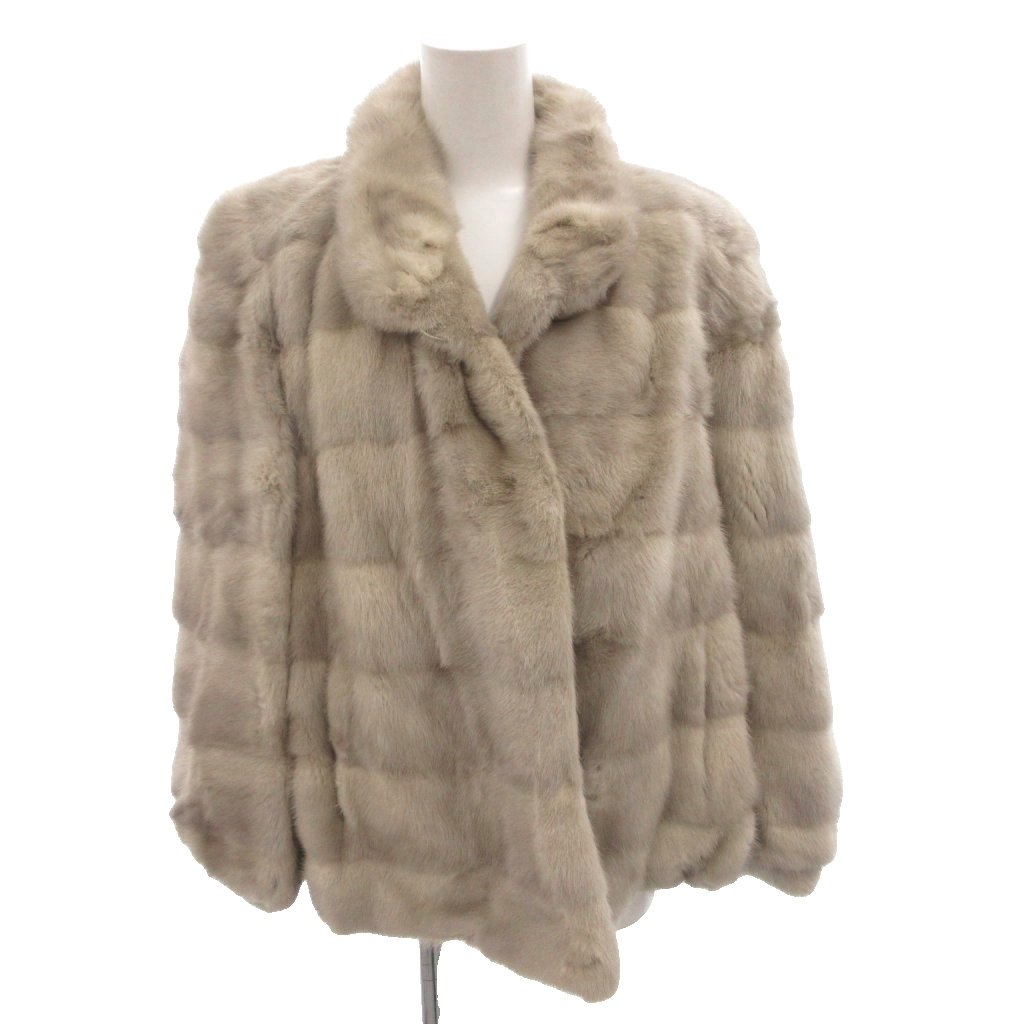 【中古】ナカムラ ファー Nakamura fur サファイアミンクファーコート 毛皮 ジャケット ハーフ 9-11 グレー /FF ■GY11 レディース 【ベクトル 古着】 260629|ブランド古着の買取販売ベクトル