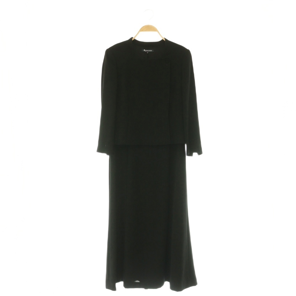 【中古】アクアスキュータム AQUASCUTUM フォーマル ジャケットワンピース ドッキング ロング 長袖 9 黒 ブラック /HS ■GY22 レディース 【ベクトル 古着】 260704｜ブランド古着の買取販売ベクトル