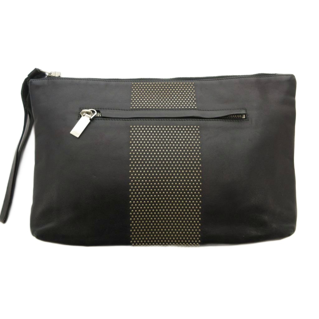 【中古】アレキサンダーマックイーン ALEXANDER MCQUEEN クラッチバッグ セカンド 鞄 レザー スタッズ 黒 ブラック /MG ■GY11 メンズ 【ベクトル 古着】 260713|ブランド古着の買取販売ベクトル