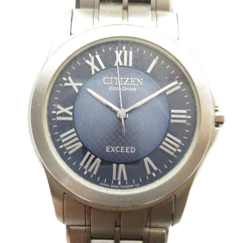 【中古】シチズン CITIZEN G530-T003001 エクシード 腕時計 エコドライブ ソーラー ウォッチ ローマン シルバー色 ■GY18 /MQ メンズ 【ベクトル 古着】 260704｜ブランド古着の買取販売ベクトル