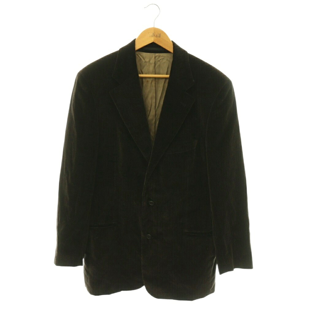 【中古】ヒューゴボス HUGO BOSS テーラードジャケット ベロア 総裏地 50 ダークブラウン /CX ■GY50 メンズ 【ベクトル 古着】 260708｜ブランド古着の買取販売ベクトル