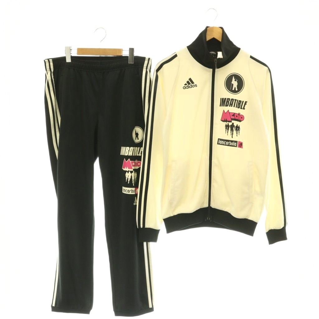 【中古】アディダス adidas セットアップ ジャージ トラックジャケット パンツ ライン ロゴ XO 白 黒 JD1036 /CX ■GY18 メンズ 【ベクトル 古着】 260714｜ブランド古着の買取販売ベクトル 7,031円