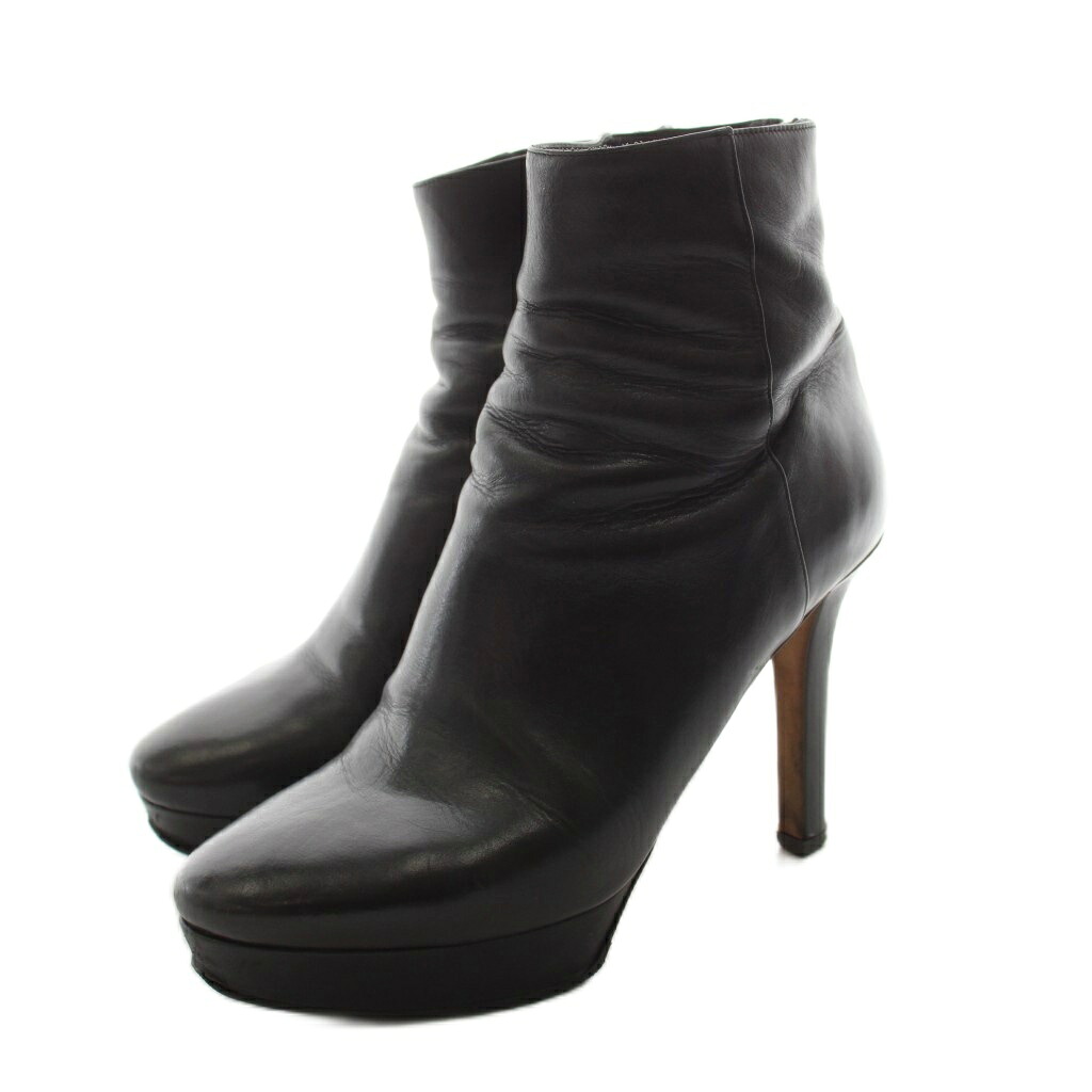 【中古】ジミーチュウ JIMMY CHOO ショートブーツ レザー プラットフォーム 38.5 黒 ブラック /KU ■GY18 レディース 【ベクトル 古着】 260714｜ブランド古着の買取販売ベクトル