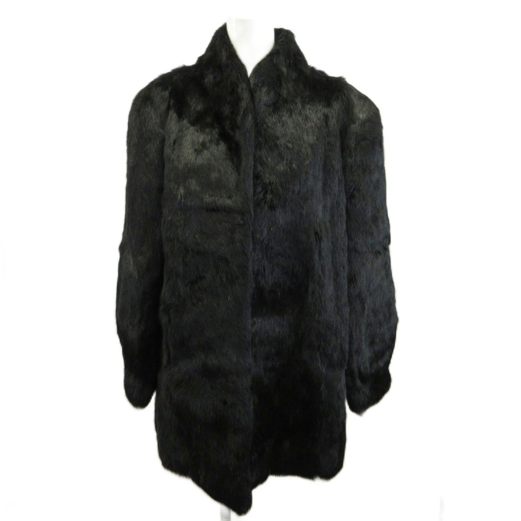 【中古】ファーオリジンフランス FUR ORIGIN FRANCE ファーコート アウター 毛皮 ラビット ミドル 総裏地 黒 ブラック /XZ ■GY18 レディース 【ベクトル 古着】 260714|ブランド古着の買取販売ベクトル