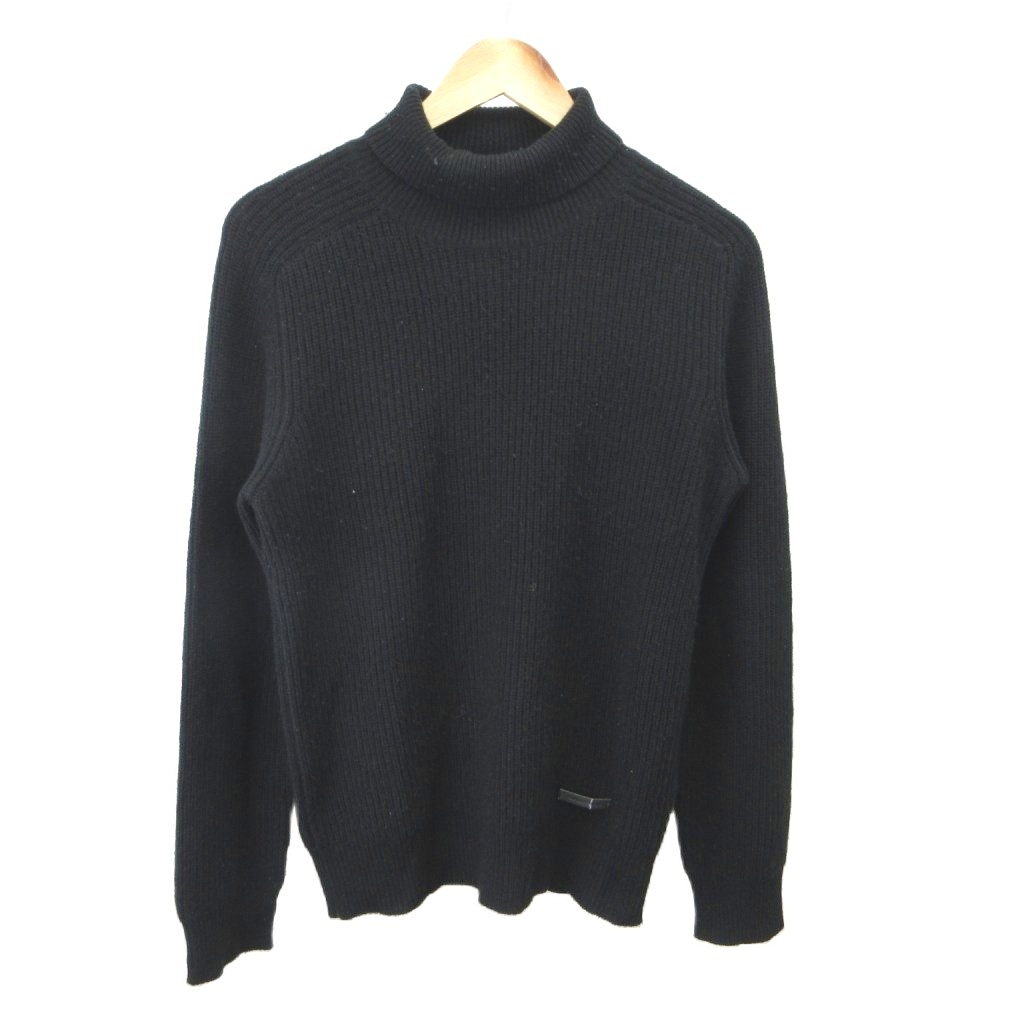 【中古】エンポリオアルマーニ EMPORIO ARMANI ニット ウール カシミヤ 48 黒 ブラック ハイネック 長袖 / S1M02M NP ■GY19 メンズ 【ベクトル 古着】 260714｜ブランド古着の買取販売ベクトル