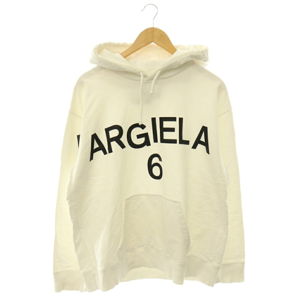【中古】エムエムシックス メゾンマルジェラ MM6 Maison Margiela 22SS s52gu0161 パーカー スウェット ロゴ M ホワイト ブラック /ES ■GY01 レディース 【ベクトル 古着】 260714|ブランド古着の買取販売ベクトル