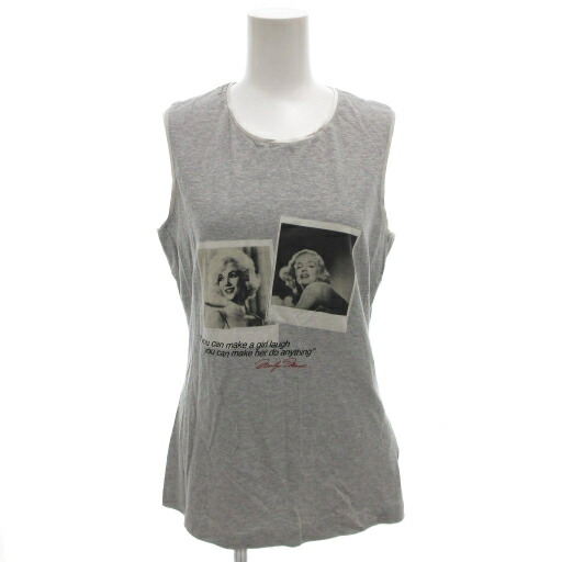 【中古】ドルチェ\u0026ガッバーナ 弗ガバ DOLCE\u0026GABBANA 貯蔵タンクいの一番 ノースリーブ 42 薄墨色 マリリンモンロー 刷り上げる /FF ■GY19 レディース 【ベクター 古着】 251020