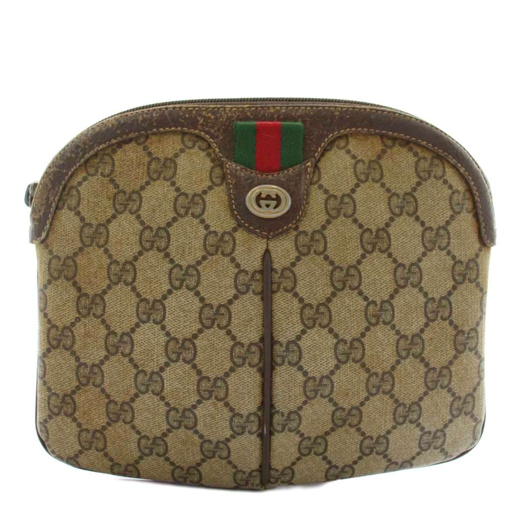 【中古】グッチ GUCCI 年寄りのグッチ ショルダーバッグ ポシェット GGつけ加える シェリー酒伝達ルート ロゴタイプ 総柄 赤銅色 赤銅色 904 02 047 /XZ レディース 【ベクター 古着】 260215