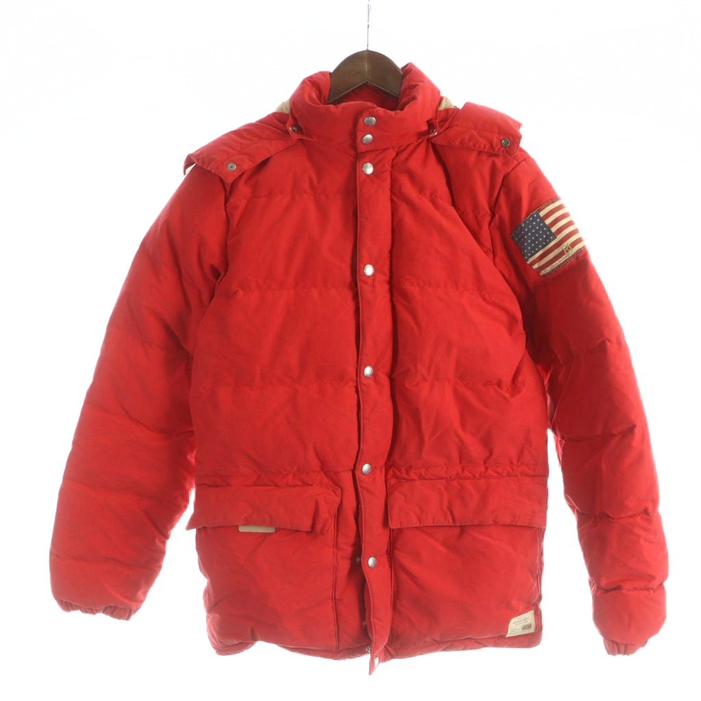 【中古】デニム&サプライ ラルフローレン DENIM & SUPPLY RALPH LAUREN ダウンジャケット 長袖 フェイクファー フード ジップアップ XS 赤 レッド ■GY17 /MQ メンズ 【ベクトル 古着】 260223|ブランド古着の買取販売ベクトル