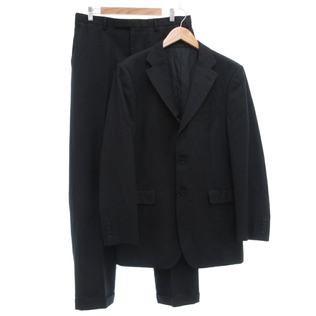 【中古】バーバリーブラックレーベル BURBERRY BLACK LABEL シングル背広 テーラードジャケット 3B 真っただ中 二分の一丈 テーパードパンツ 否タック 真っただ中押しつける 羊毛 黒 黒いこと /ML メンズ 【ベクター 古着】 260401