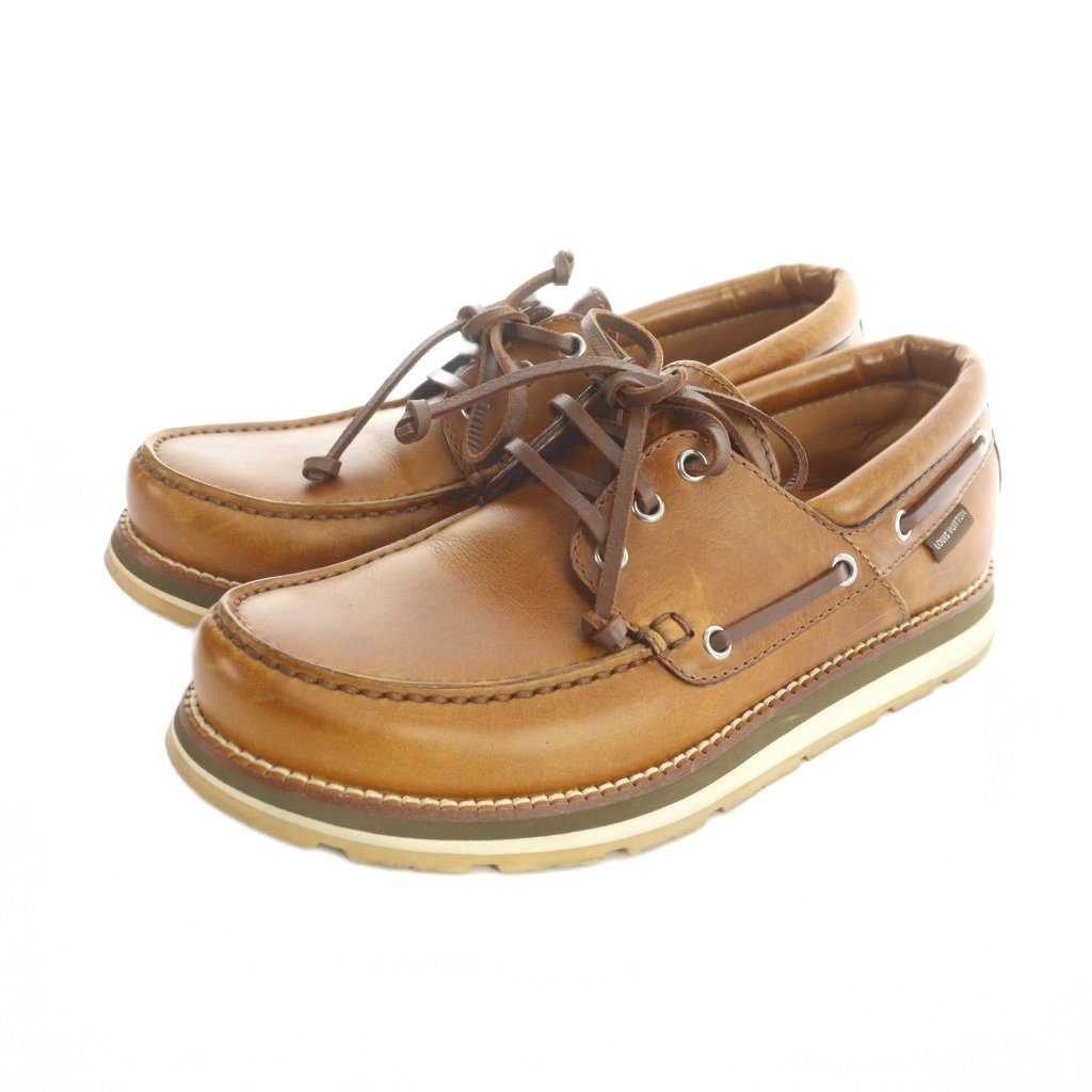 【中古】ルイヴィトン LOUIS VUITTON FA0173 甲板シューズ なめし革 モカシン ロゴタイプ 6.5 25.5糎 茶 赤銅色 ■GY50 /MQ ■OH メンズ 【ベクター 古着】 260221