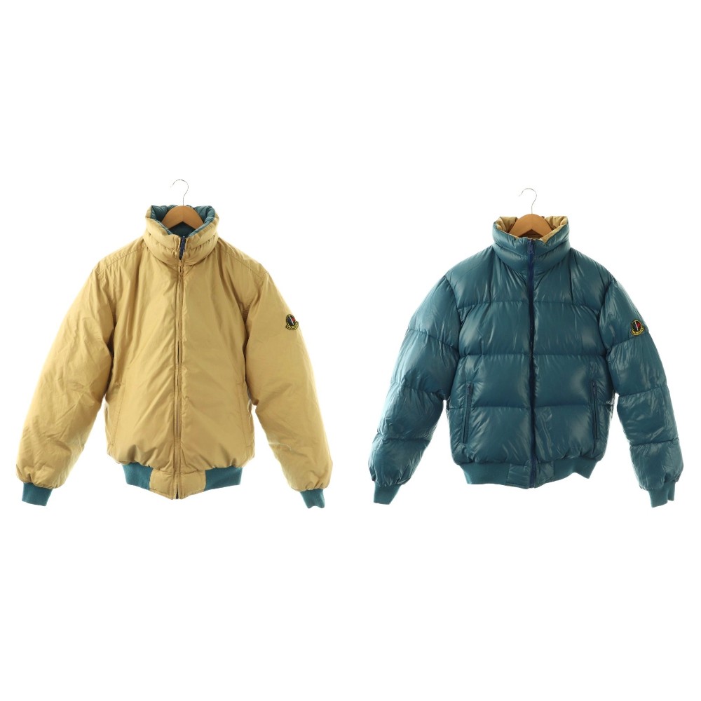 【中古】モンク軌跡 MONCLER 落ちこむ上衣 リヴァーシブル ロゴタイプ 94-5 青碧 ベージュ /DF ■GY18 メンズ 【ベクター 古着】 260311