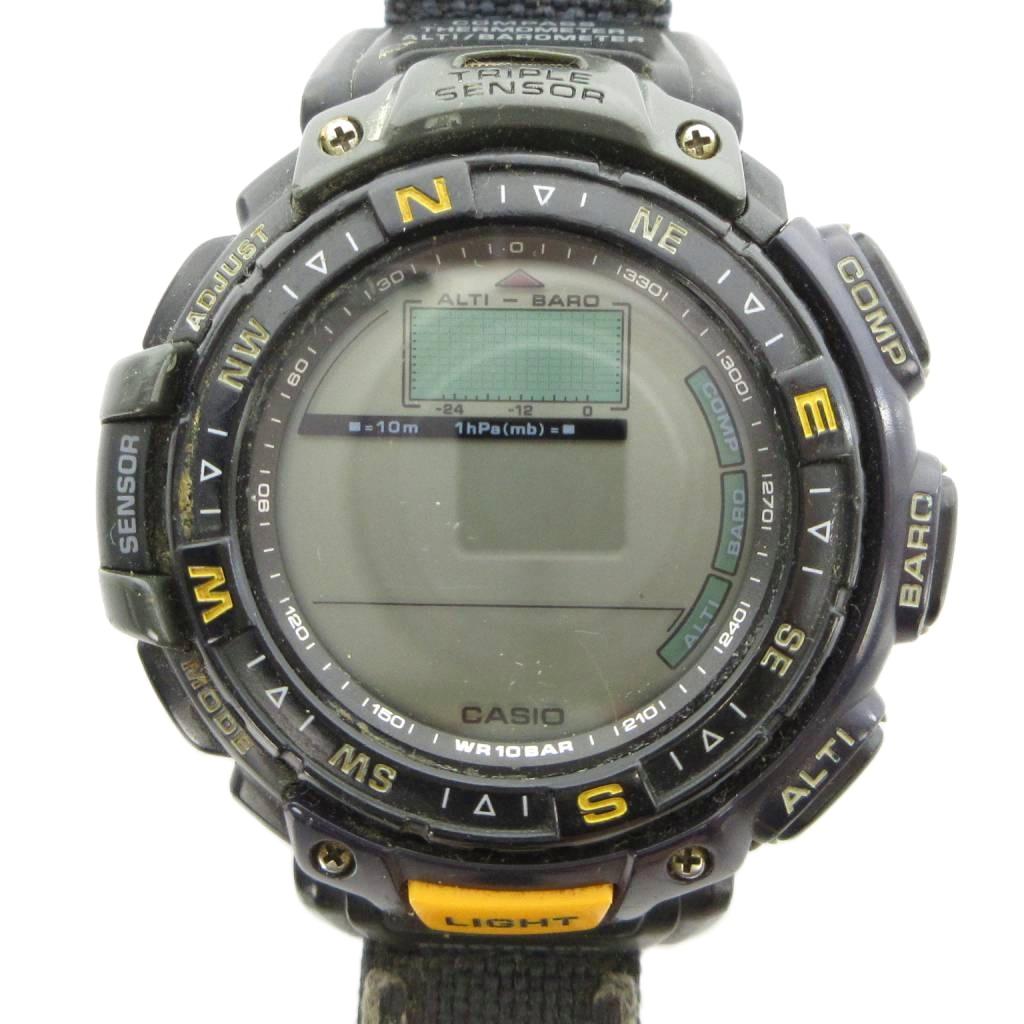 【中古】カシオ CASIO ジャンク品 PROTREK プロトレック ウオッチ ご覧なさる 石英 デジタル ロゴタイプ 黒 黒いこと ■GY18 /MQ メンズ 【ベクター 古着】 260425