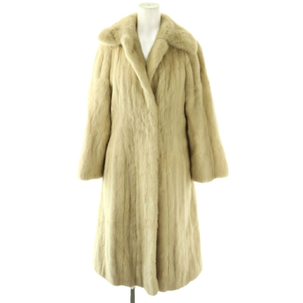 【中古】カルバンクライン CALVIN KLEIN ミンクファーコート アウター ロング 象牙色 /DF ■GY17 レディース 【ベクター 古着】 260325