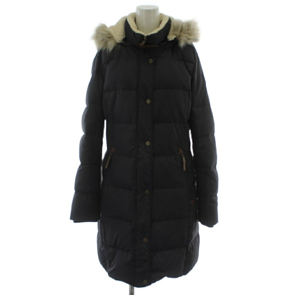 【中古】ローレンラルフローレン LAUREN RALPH LAUREN 落ちこむ厚地の外套 M 紺 米国海軍 ボンネット 毛革付き添い人 長袖 ロング丈 /GG ■GY18 レディース 【ベクター 古着】 260324