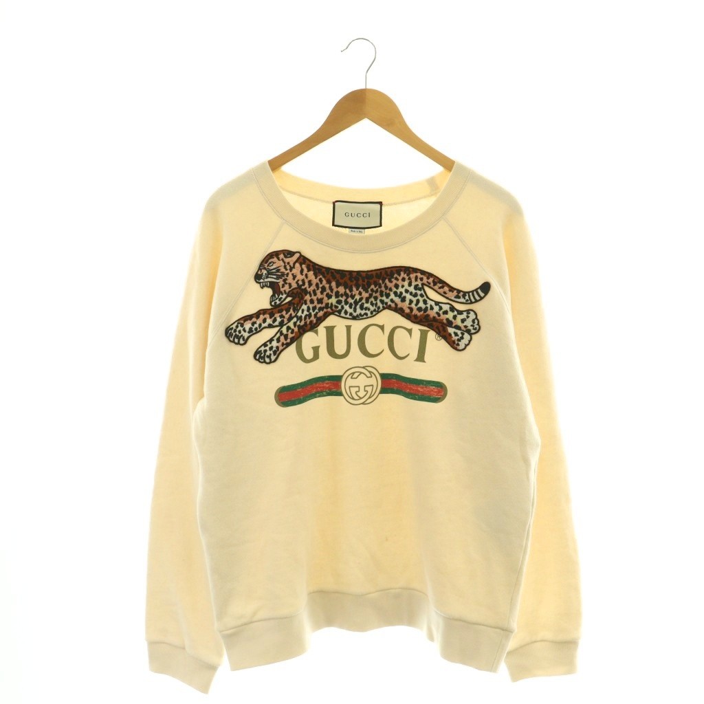 【中古】グッチ GUCCI スウェット トレーナー アニマルパッチナチュラル M アイボリー /SS ■OS ■OH ■GY18 メンズ 【ベクトル 古着】 260329｜ブランド古着の買取販売ベクトル