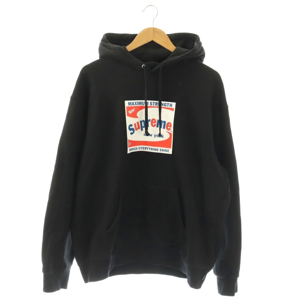 【中古】シュプリーム SUPREME 21SS Shine Hooded Sweatshirt シャイン フーデッド 流汗 プルオーバー 調教師 パーカー ロゴタイプ L 黒いこと 黒 /DF ■GY18 メンズ 【ベクター 古着】 260414