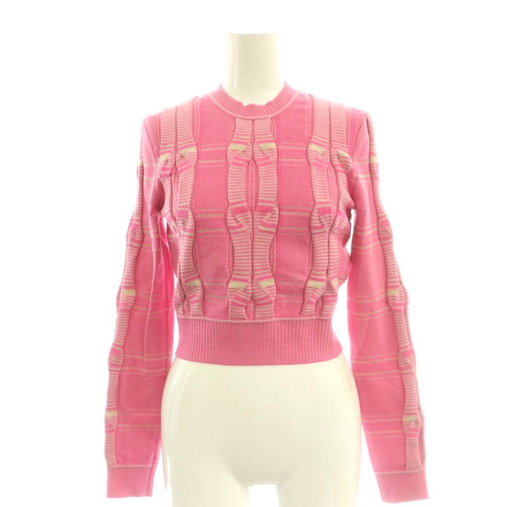 【中古】フェンディ FENDI 編み物 クロップド ジャかばい立て 38 さくら色 ■GY19 /SY ■os レディース 【ベクター 古着】 260413
