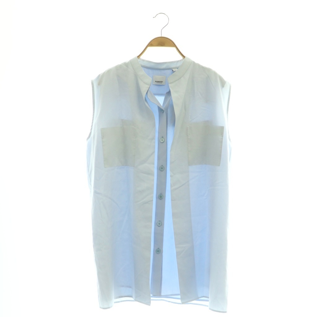 【中古】赤ちょうちんバリー 英国の首都 BURBERRY LONDON ENGLAND トップ プルオーバー ノースリーブ 花の冠yd UK8 点火装置青碧 ■GY19 /SY ■os レディース 【ベクター 古着】 260413