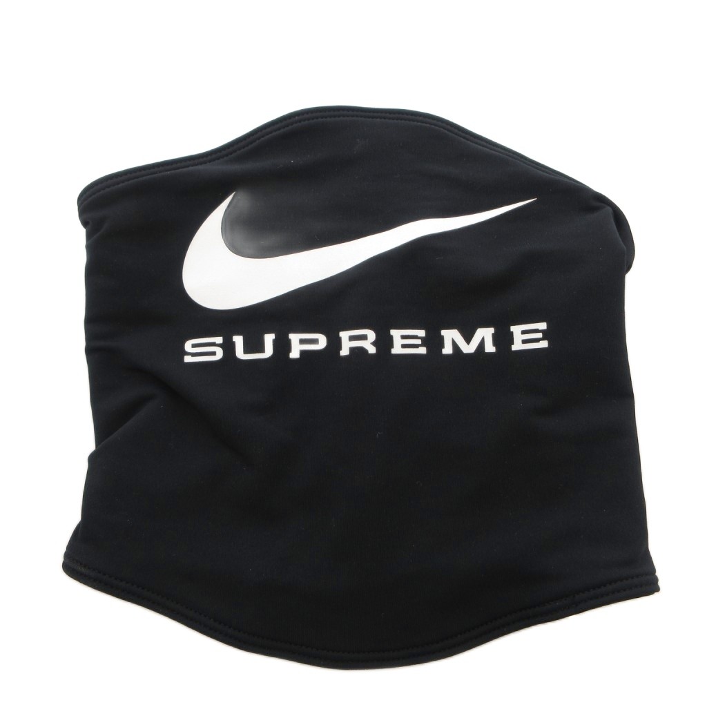 【中古】ナイキ NIKE ×Supreme ネックウォーマー スヌード ロゴタイプ刷り上げる 黒 黒いこと /FF ■GY19 メンズ レディース 【ベクター 古着】 260411
